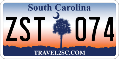 SC license plate ZST074