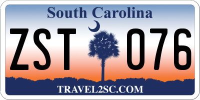 SC license plate ZST076