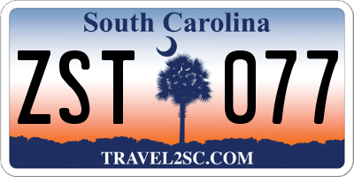 SC license plate ZST077
