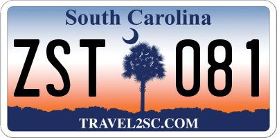 SC license plate ZST081