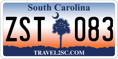 SC license plate ZST083