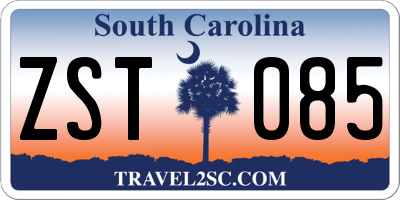 SC license plate ZST085