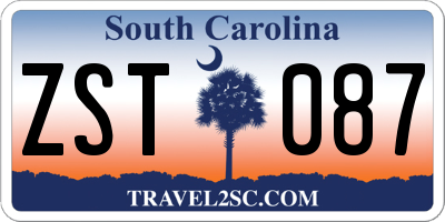 SC license plate ZST087