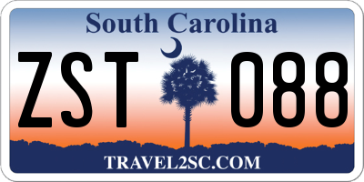 SC license plate ZST088