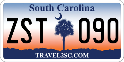 SC license plate ZST090