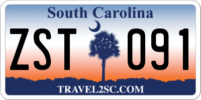 SC license plate ZST091