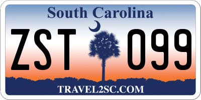 SC license plate ZST099
