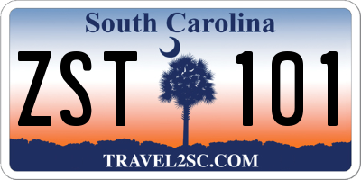 SC license plate ZST101