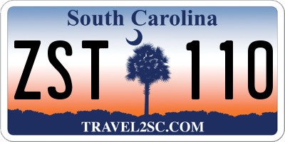 SC license plate ZST110