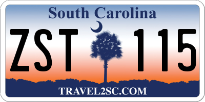 SC license plate ZST115