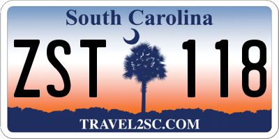 SC license plate ZST118