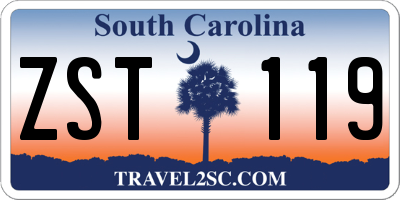 SC license plate ZST119