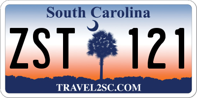 SC license plate ZST121