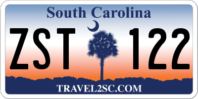 SC license plate ZST122