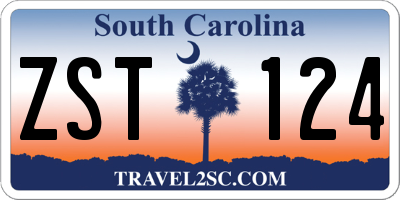 SC license plate ZST124