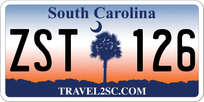 SC license plate ZST126