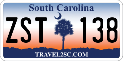SC license plate ZST138