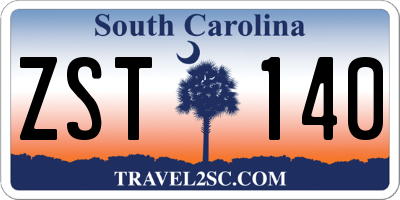SC license plate ZST140