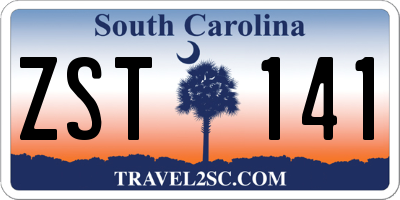 SC license plate ZST141
