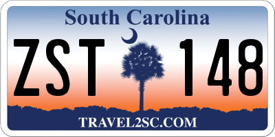SC license plate ZST148