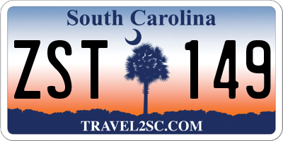 SC license plate ZST149