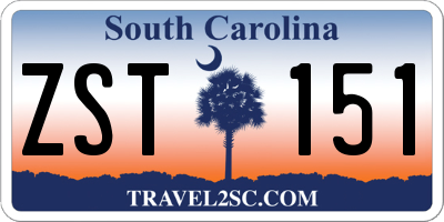 SC license plate ZST151