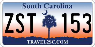 SC license plate ZST153