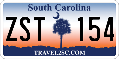 SC license plate ZST154