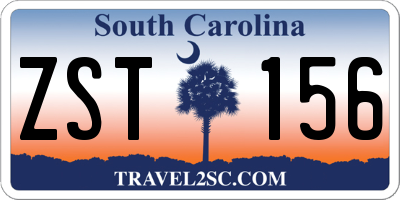 SC license plate ZST156