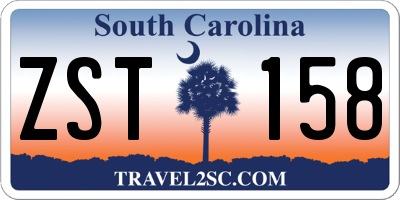 SC license plate ZST158