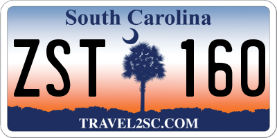 SC license plate ZST160