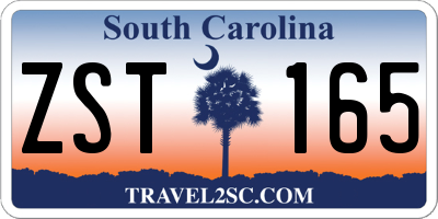 SC license plate ZST165