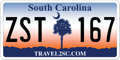 SC license plate ZST167
