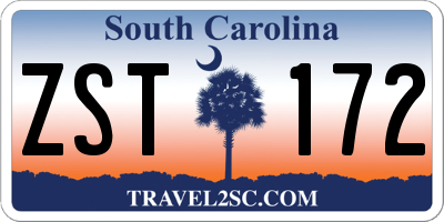 SC license plate ZST172