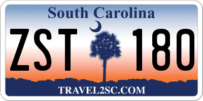 SC license plate ZST180