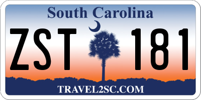 SC license plate ZST181