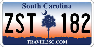 SC license plate ZST182