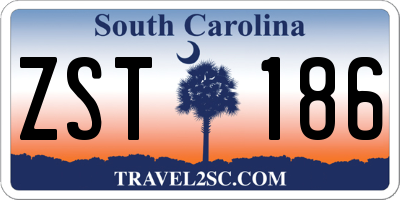 SC license plate ZST186