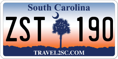 SC license plate ZST190