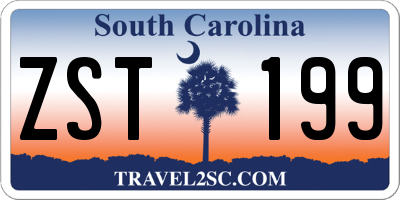 SC license plate ZST199