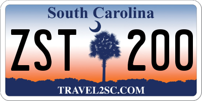 SC license plate ZST200