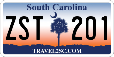 SC license plate ZST201