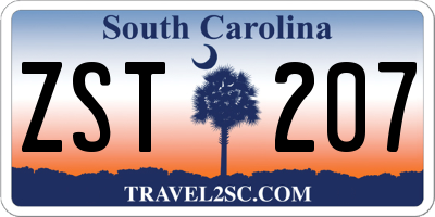 SC license plate ZST207