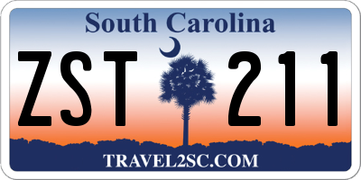 SC license plate ZST211