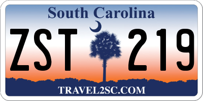 SC license plate ZST219