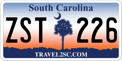 SC license plate ZST226
