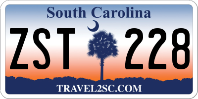 SC license plate ZST228