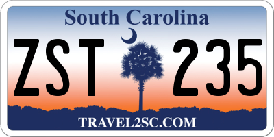 SC license plate ZST235