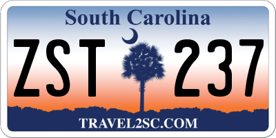 SC license plate ZST237