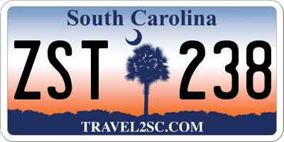 SC license plate ZST238
